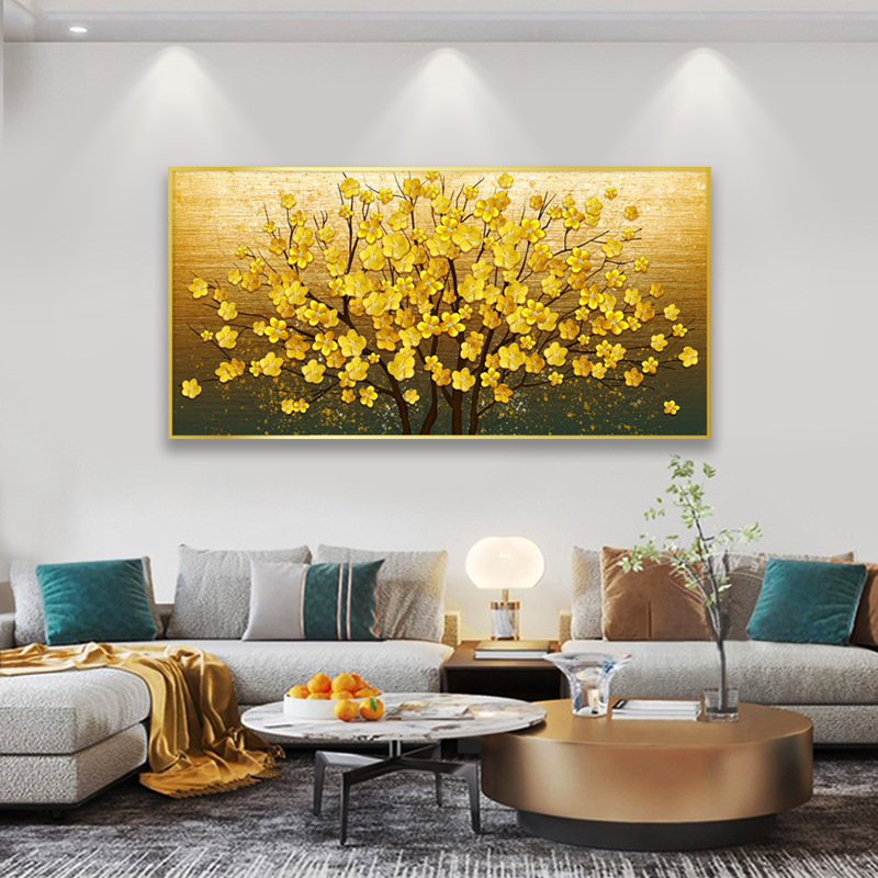 Yellow Apricot Blossoms Bloom Wall Art Crystal Diamond