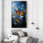 Colourful Gold Butterflies Wall Art Crystal Diamond