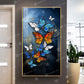 Colourful Gold Butterflies Wall Art Crystal Diamond