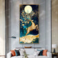 Golden Deer Full Moon Wall Art Crystal Diamond