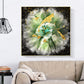 Green & Gold Flower Wall Art Crystal Diamond